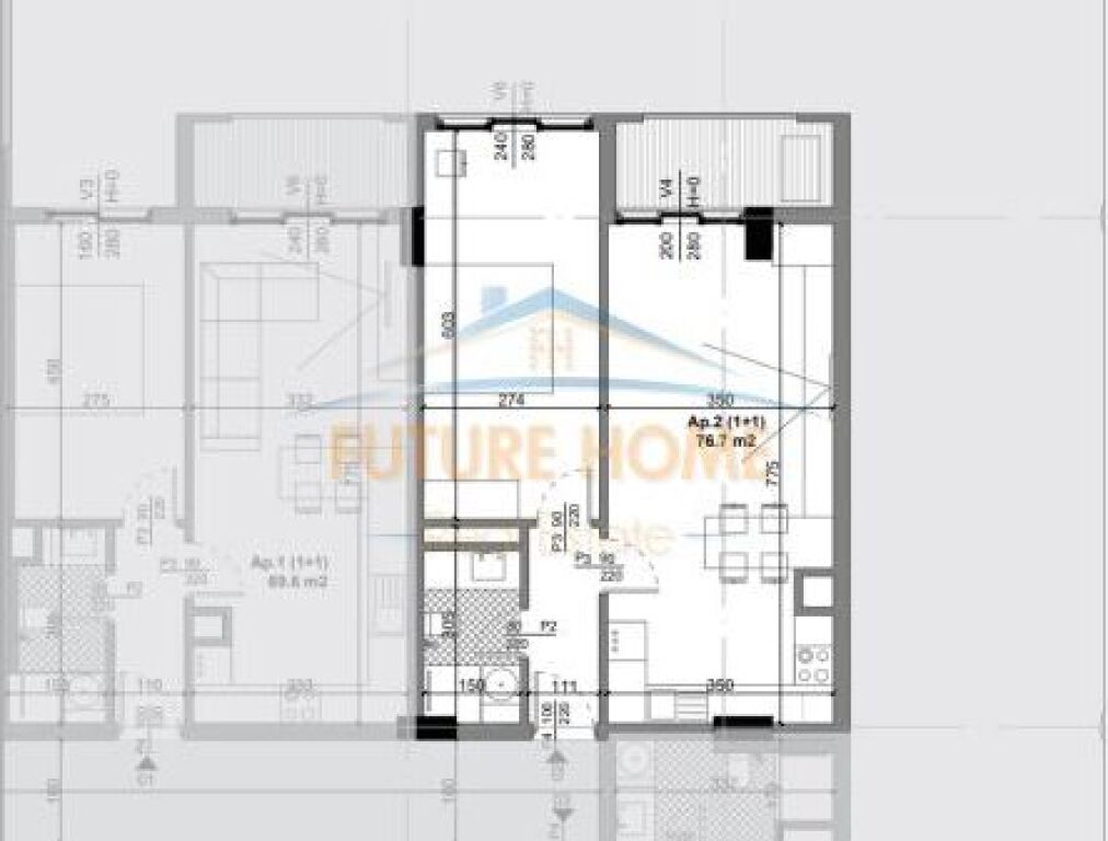 Shitet, Apartament 1+1, Quad Residence, Kamez