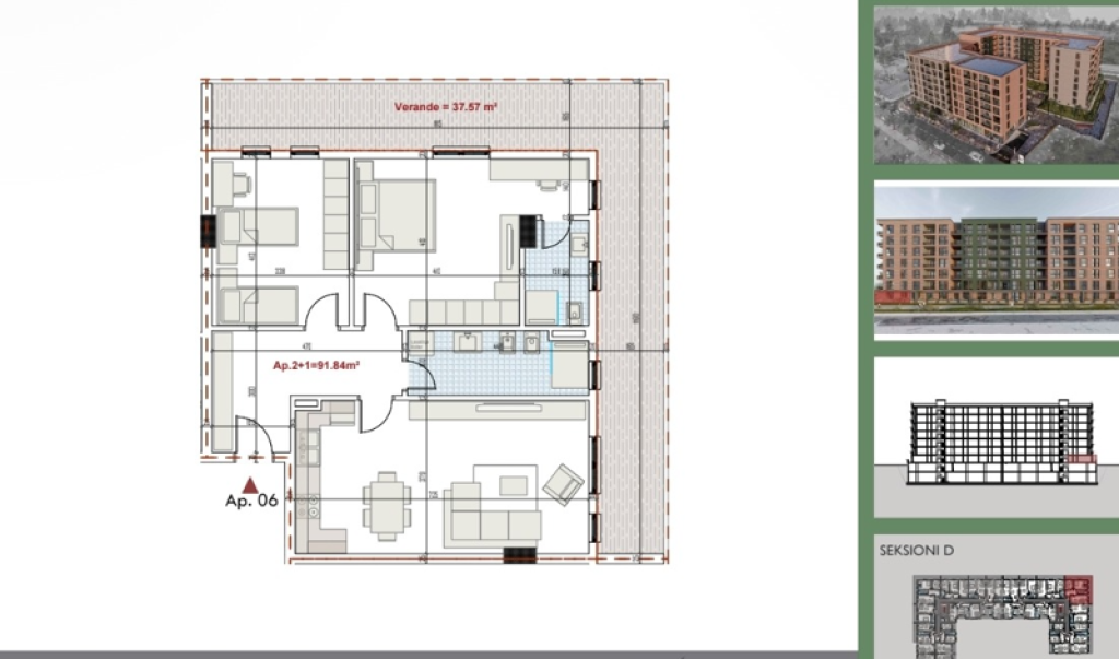 🏡 Appartamento 2+1 con Veranda in Vendita – Ringside Residence, Paskuqan