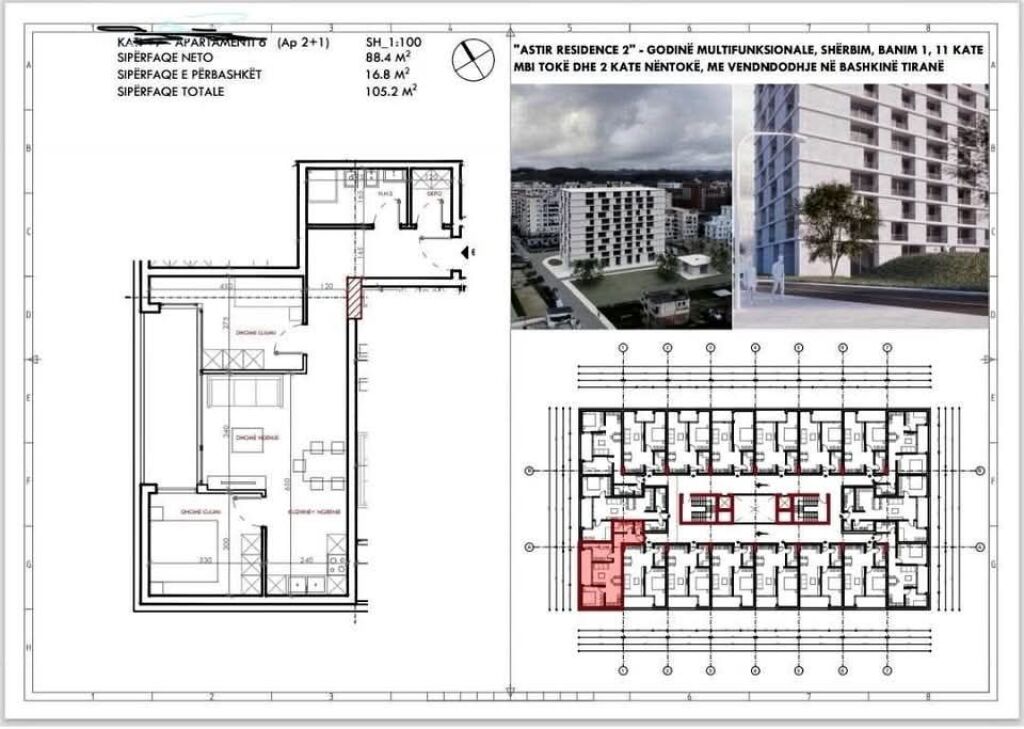 VENDESI APPARTAMENTO 2+1+ deposito/guardaroba - Astir, Tirana