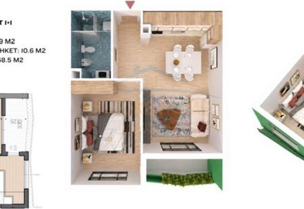 Shitet Apartament 1+1,Rezidenca Puls,Rruga e Dibres