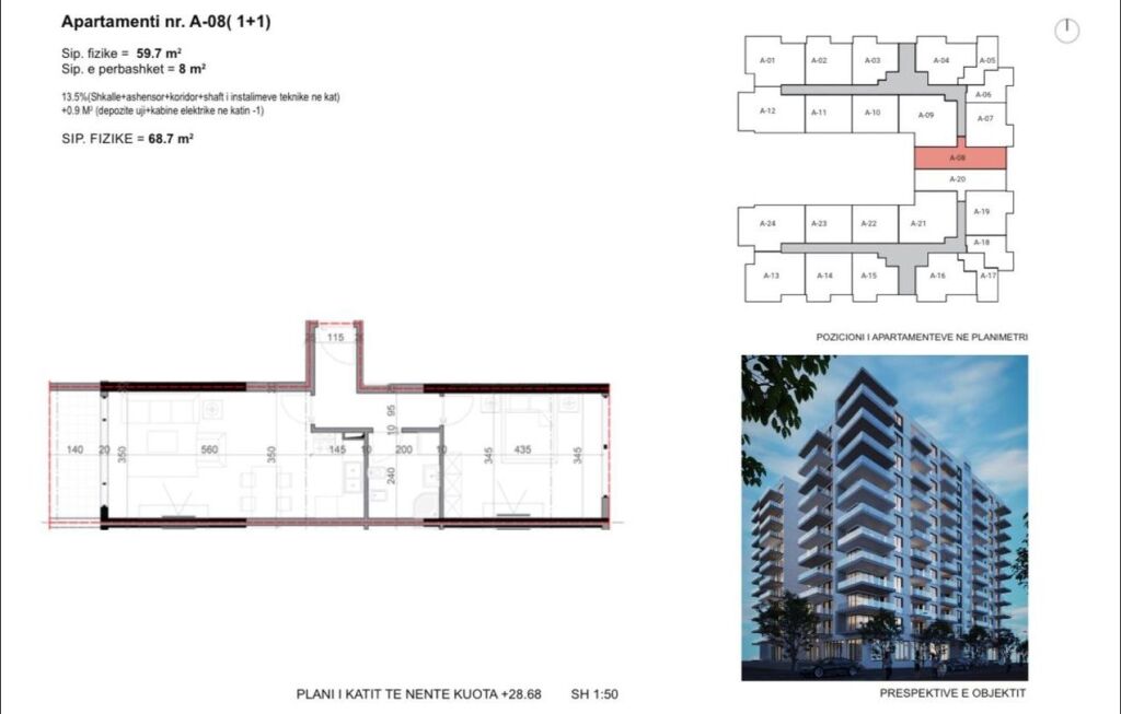 🏡 Shitet Apartament 1+1 në Shëngjin – Rezidenca "Golden House"
