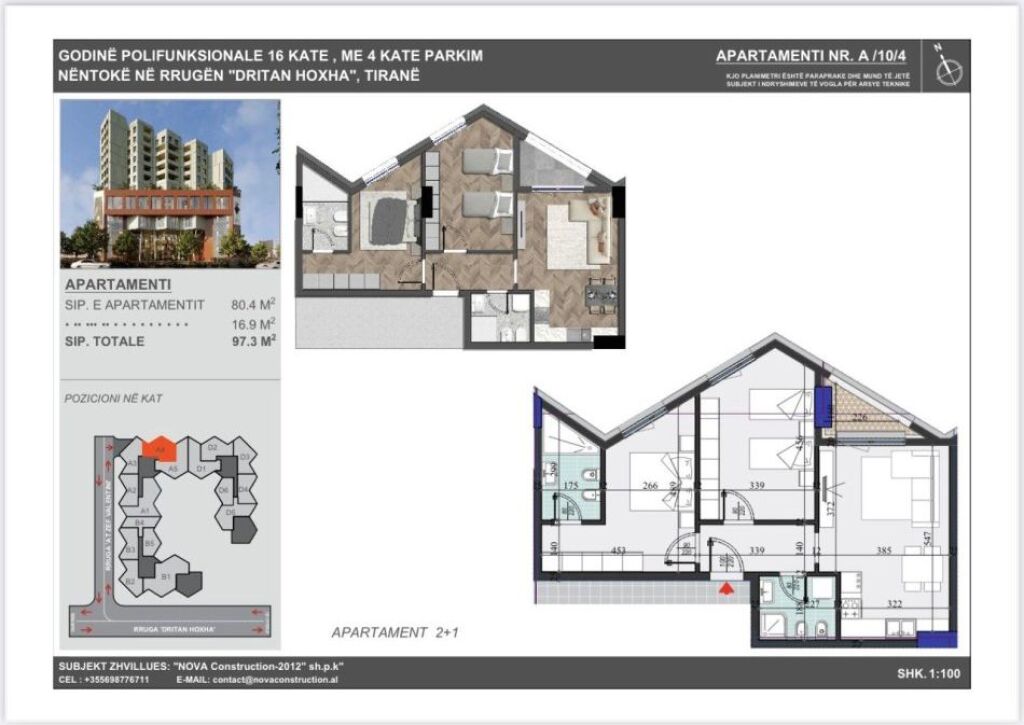 Apartment 2+1+2 Colonnade for sale, Dritan Hoxha Street