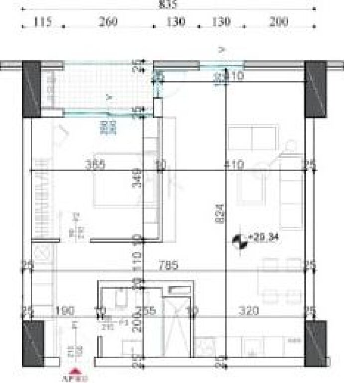 🏢Edificio Shqiponja Square, Via Dritan Hoxha, appartamento 1+1 in vendita, 133.000 Euro
