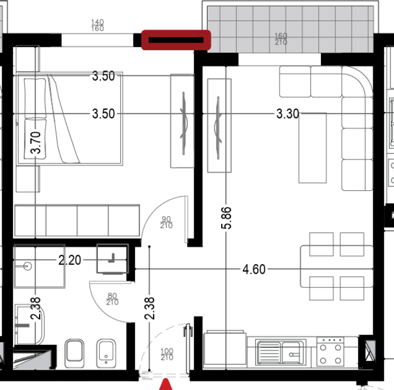 Shitet apartament 1+1 ne Golem!