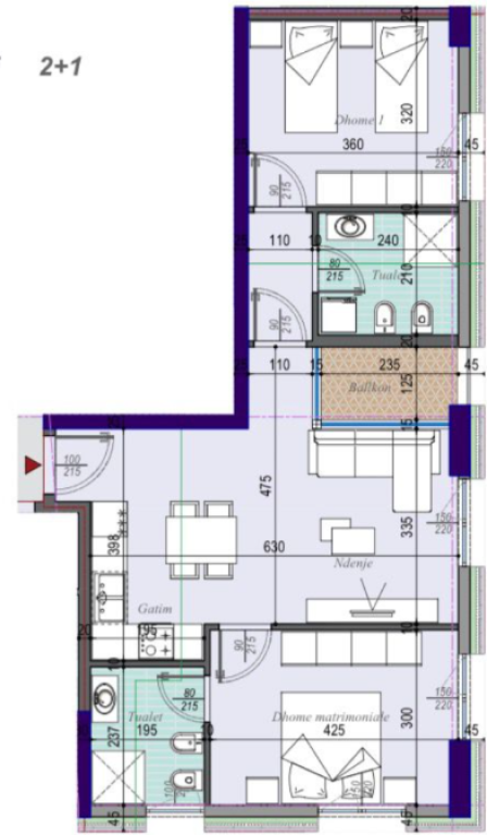 Apartment for sale 2+1 in Tirana Entry 2