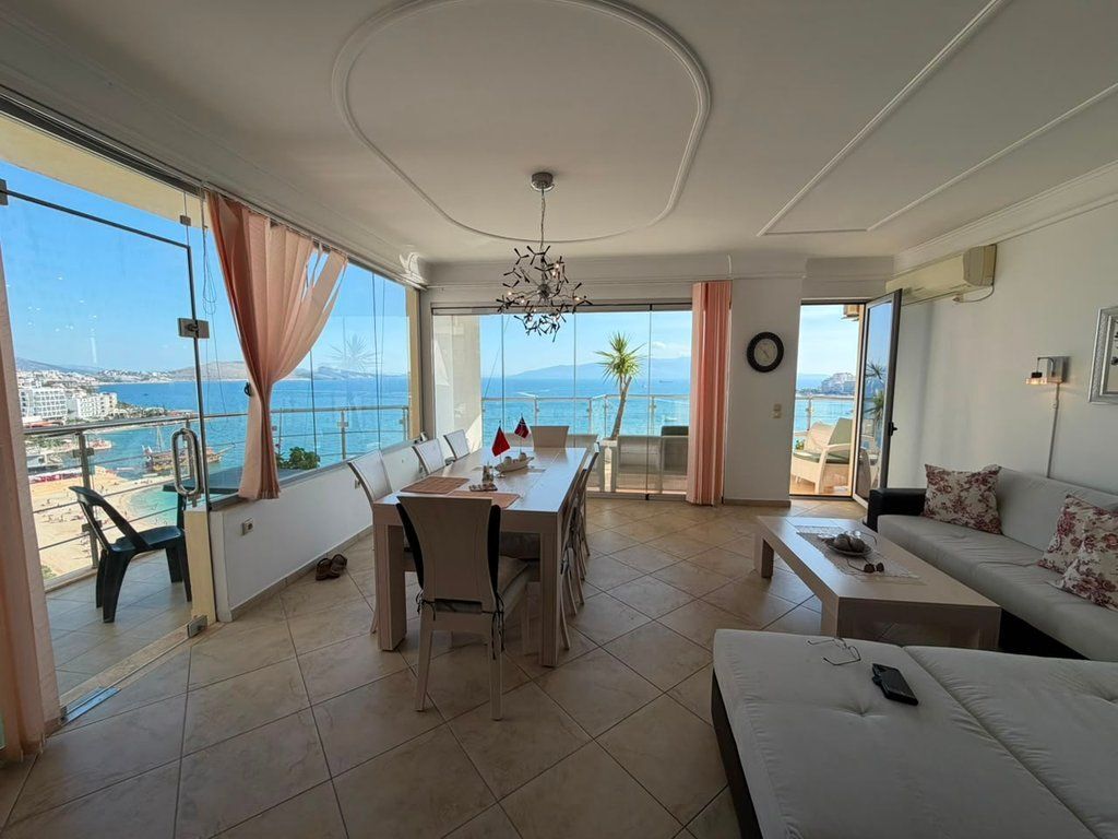 Opportunity! Apartment 3+1+3 for sale with open sea view in Saranda.