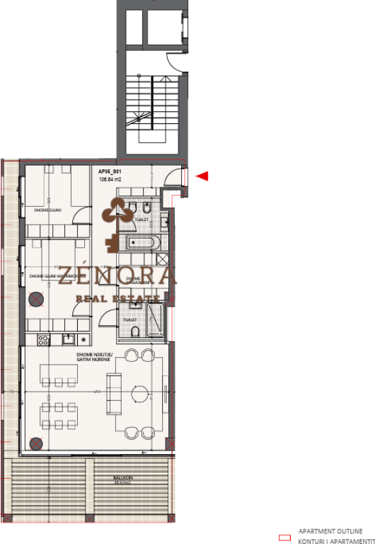 Apartament modern 2+1+2 WC në shitje – Vlora Marina (G212002VL)