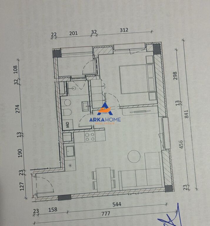 FOR SALE APARTMENT 1+1 "KOMPLEKSI KADIU, ALI DEM" 99,000 EURO