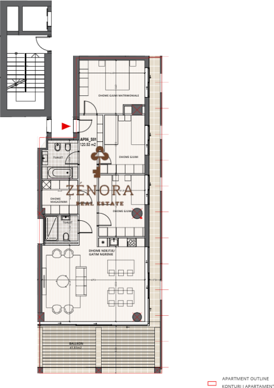 Apartament modern 3+1+2 WC në shitje – Vlora Marina (G312002VL)