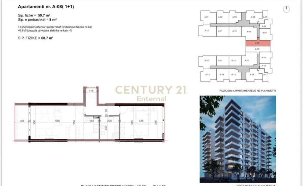FOR SALE APARTMENT 1+1 KUNE LEZHE