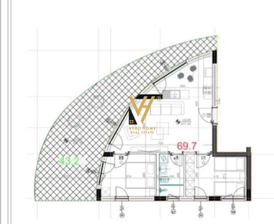 SHITET APARTAMENT 2+1+VERANDE TE KODRA E DIELLIT 2- 190.000 EURO