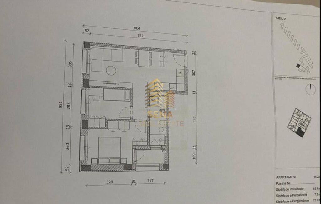 Shitet, Okazion Apartament 2+1+Blk, Ali Demi- Rezidenca Kadiu, 116.300 Euro