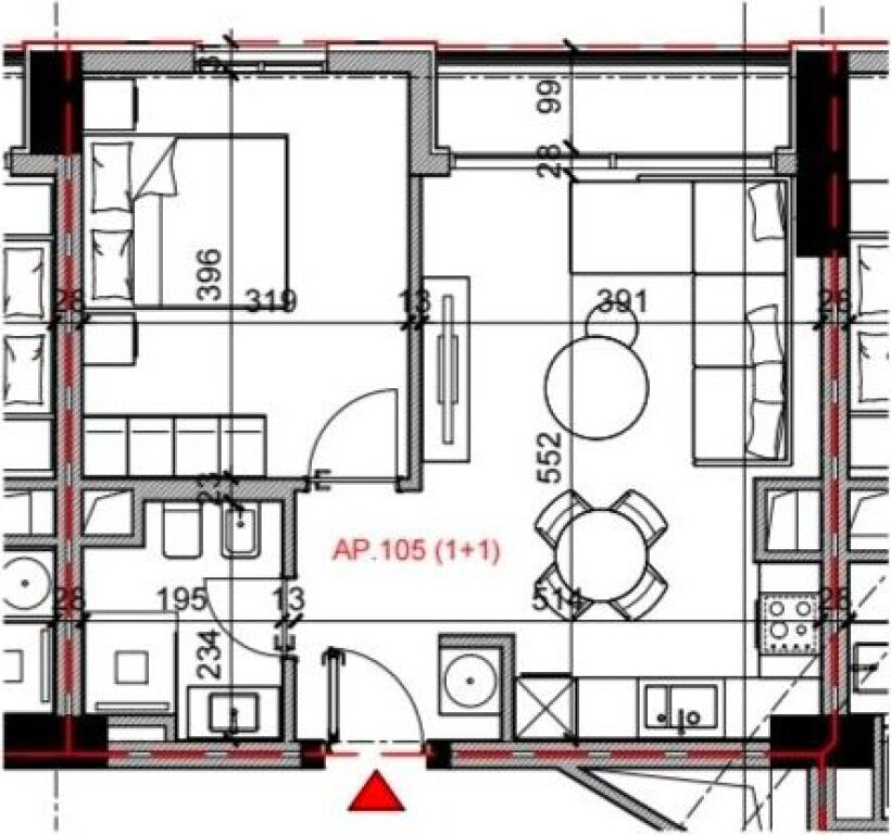 APARTAMENT 1+1 NE SHITJE