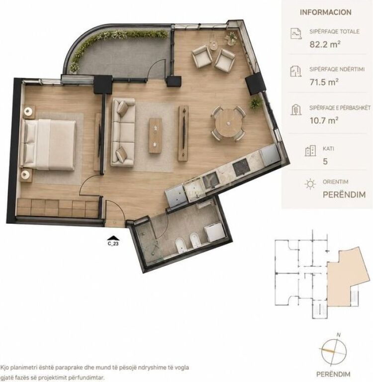 SHITET APARTAMENT 1+1 – RIVER PARK RESIDENCE, ASTIR 123,300 €