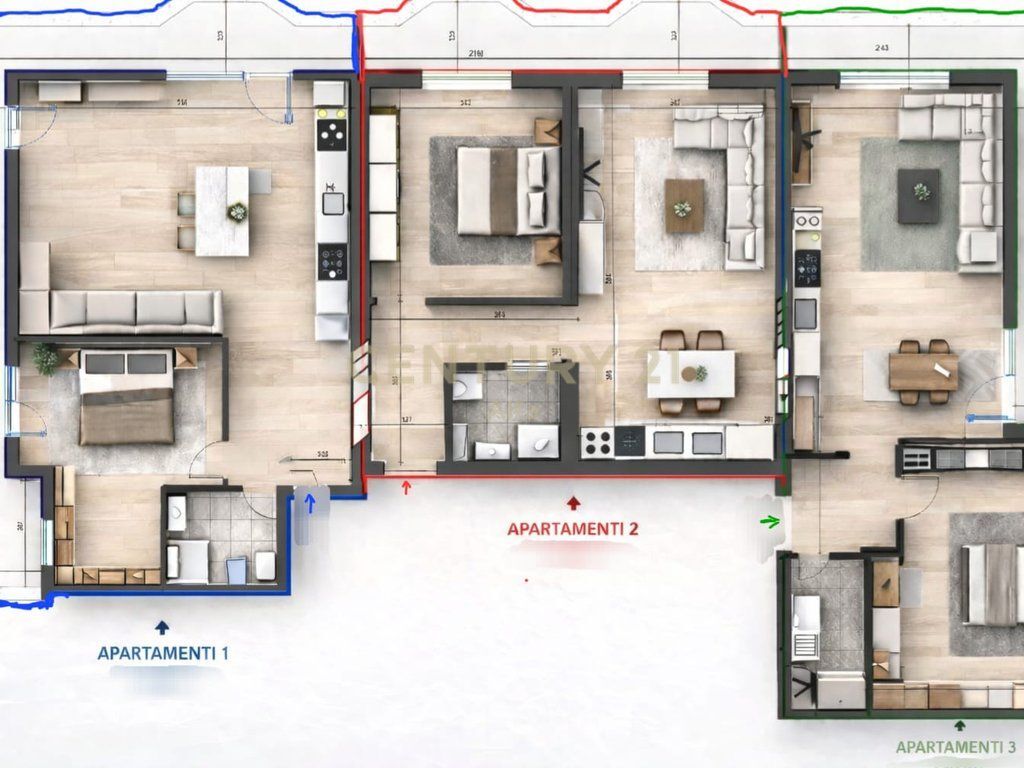 Okazion tek Brryli. APARTAMENT 236 m2 PER SHITJE (1450 euro/m2: veranda 725 euro/m2)
