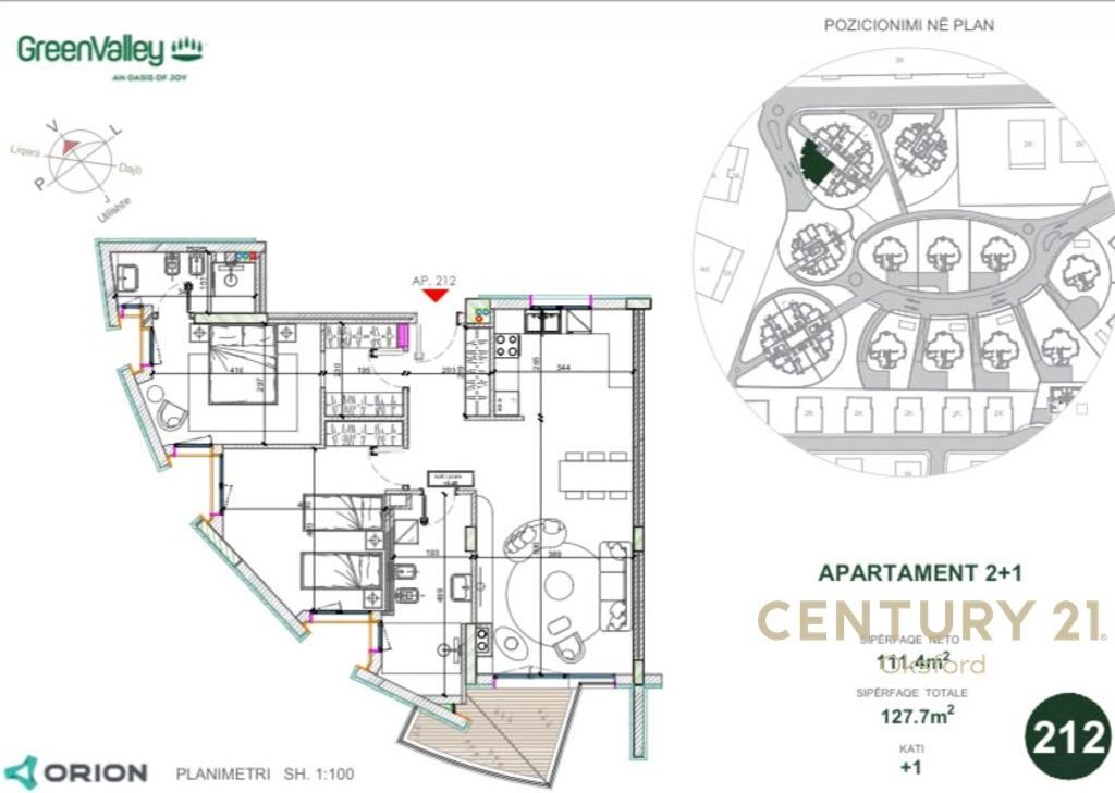 FOR SALE 2+1 APARTMENT IN GREEN VALLEY RESIDENCE TIRANA