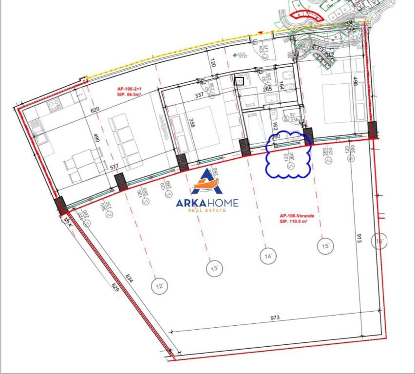 FOR SALE APARTMENT 2+1+VERANDA "KODRA E DIELLIT 2" 211,500 EURO