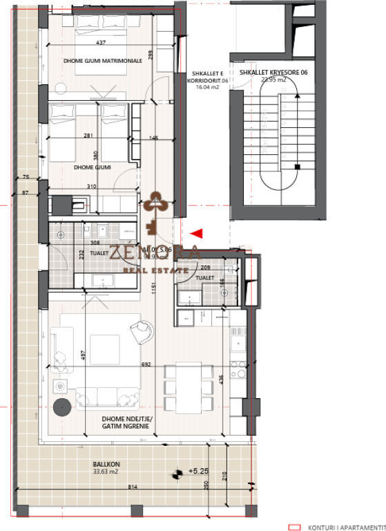 Modern apartment 2+1+2 WC for sale – on the first line – Vlora Marina (G212005VL)