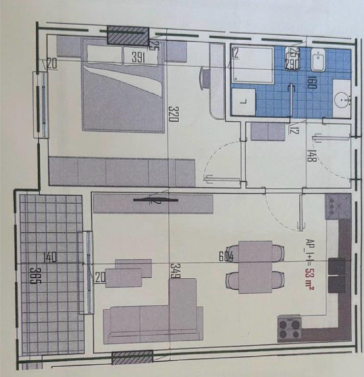 FOR SALE APARTMENT 1+1 + PARKING SPACE – KAMËZ