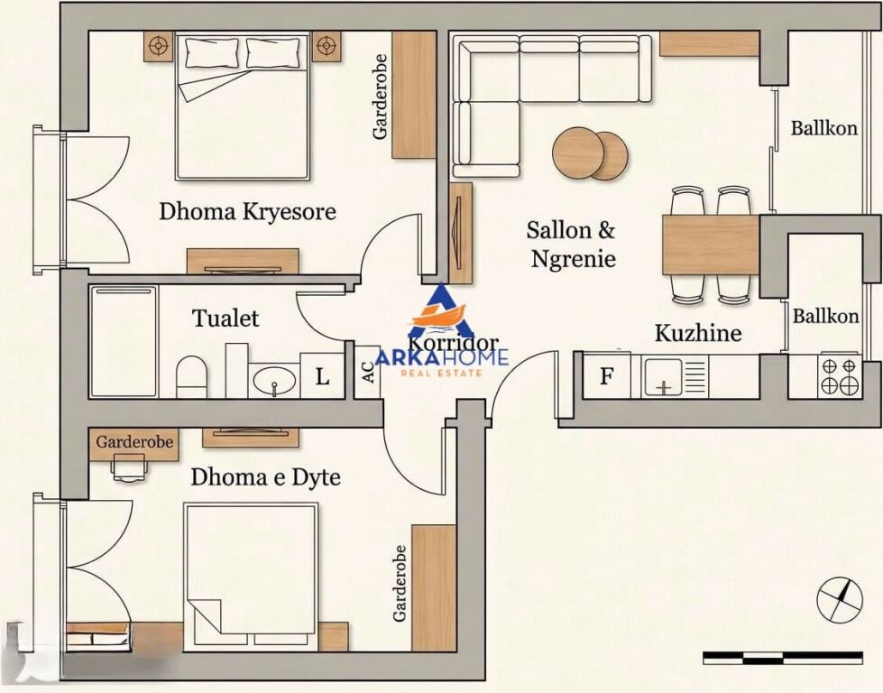 APPARTAMENTO DI LUSSO IN VENDITA 2+1+BALCONI "BRRYLI" 18.850.000 LEKE