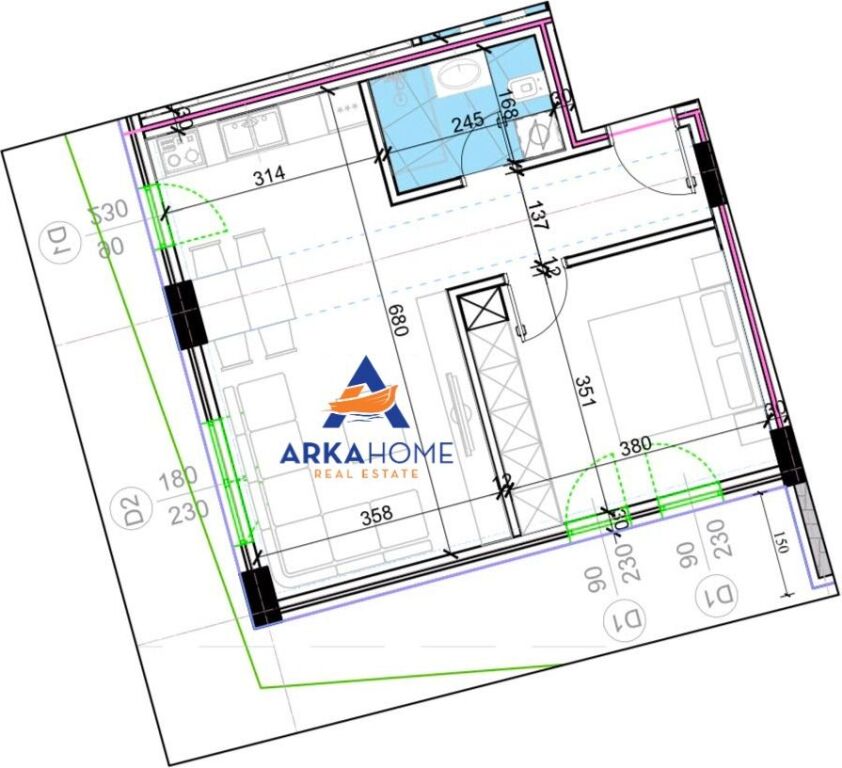 FOR SALE APARTMENT 1+1+BALCONY "KODRA E DIELLIT 2" 113,000 EURO (NEGOTIABLE)