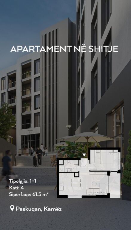 Apartment 1+1 for sale in Paskuqan-OPPORTUNITY