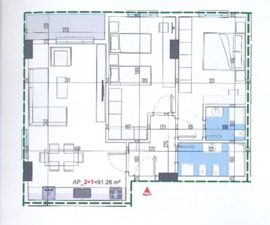 Apartament 2+1 per shitje ne Kamez