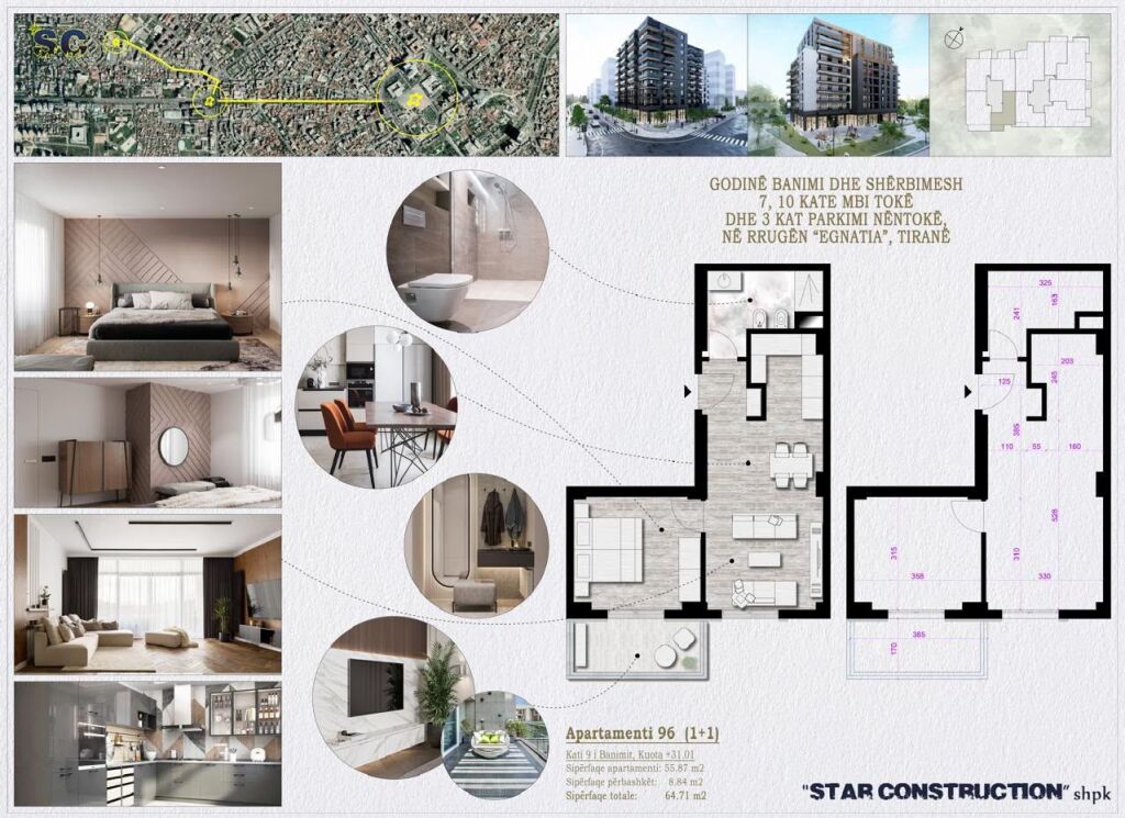 Apartament 1+1 per shitje tek Vizion Plus Don Bosko  !