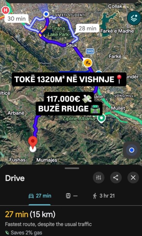 ⛰️ FOR SALE: Agricultural Land 1320 m² (VISHNJE - TEG 🟣) 📍Surrounded by Nature 🌳 117,000€ Direct Road Access 🔥🛣️