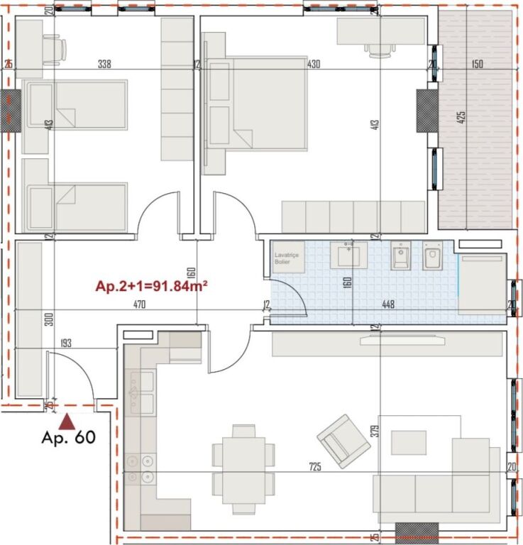 Apartment 2+1+2 RingSide Paskuqan for sale