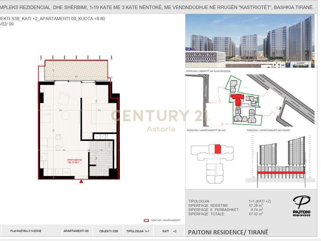 Apartament 1+1 për Shitje në Pajtoni Residence, Tirane