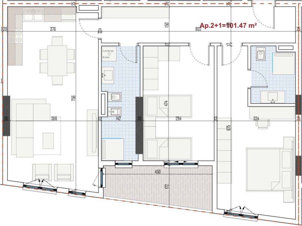 Appartamento 2+1+2 in vendita RingSide Residence , Paskuqan