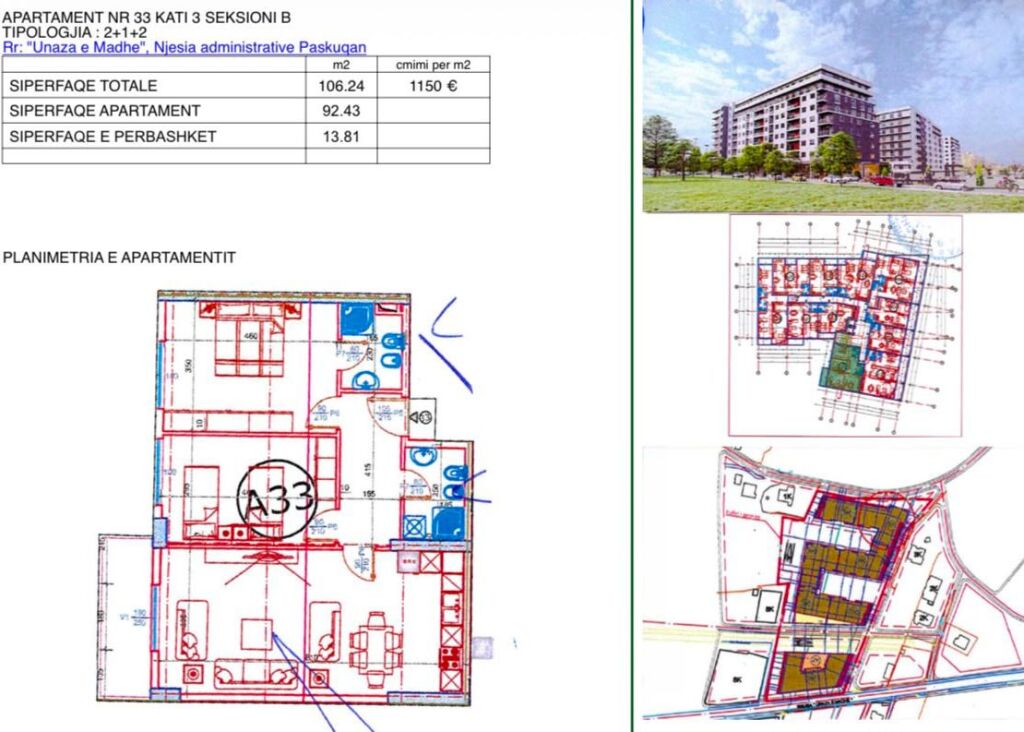 2+1+2 apartment for sale in Paskuqan.