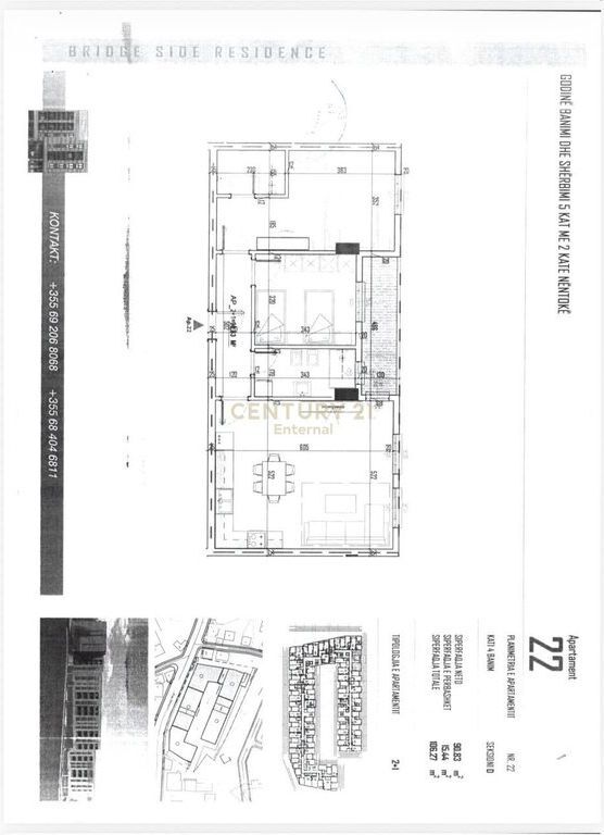 Apartament 2+1+2 për shitje në Paskuqan