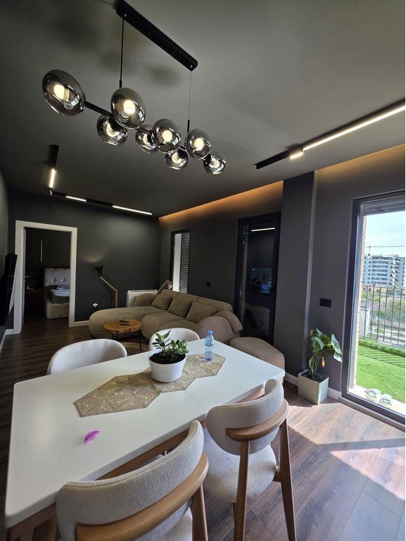 Penthouse with veranda 110 m², luxurious furniture, 2+1 for rent, at the former electric market, Ali Demi