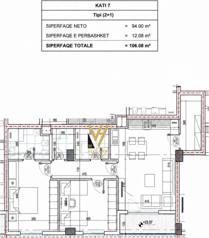 FOR SALE APARTMENT 2+1+2+BLK TE GENER, NEW BOULEVARD 212,000 EURO