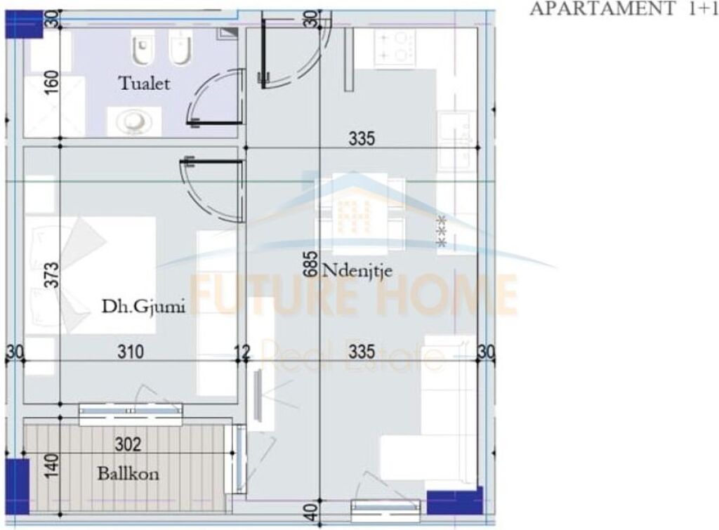 Appartamento 1+1 in vendita, Tirana Entry 2, Ex Dogana
