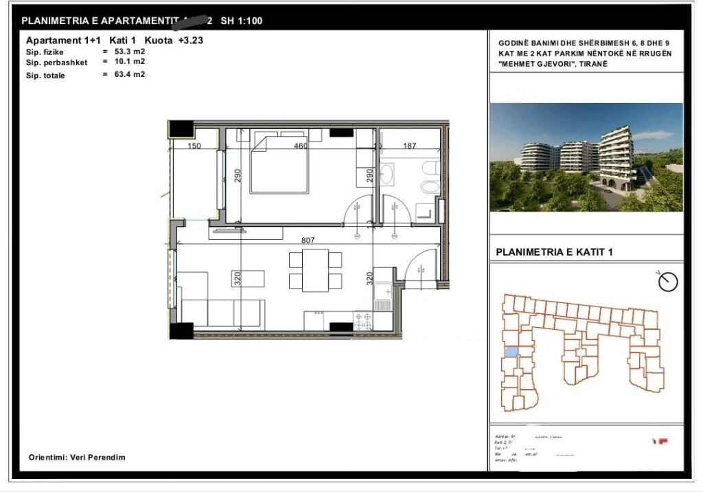 Appartamento 1+1 in vendita a Paskuqan / Vicino ad Aluna 1