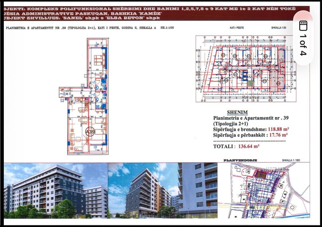 🏡 Apartament 2+1 në shitje | 136 m² | Residenca Sanel | Paskuqan