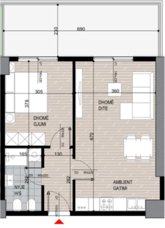 Shitet Apartament 1+1 Fusha e Aviacionit