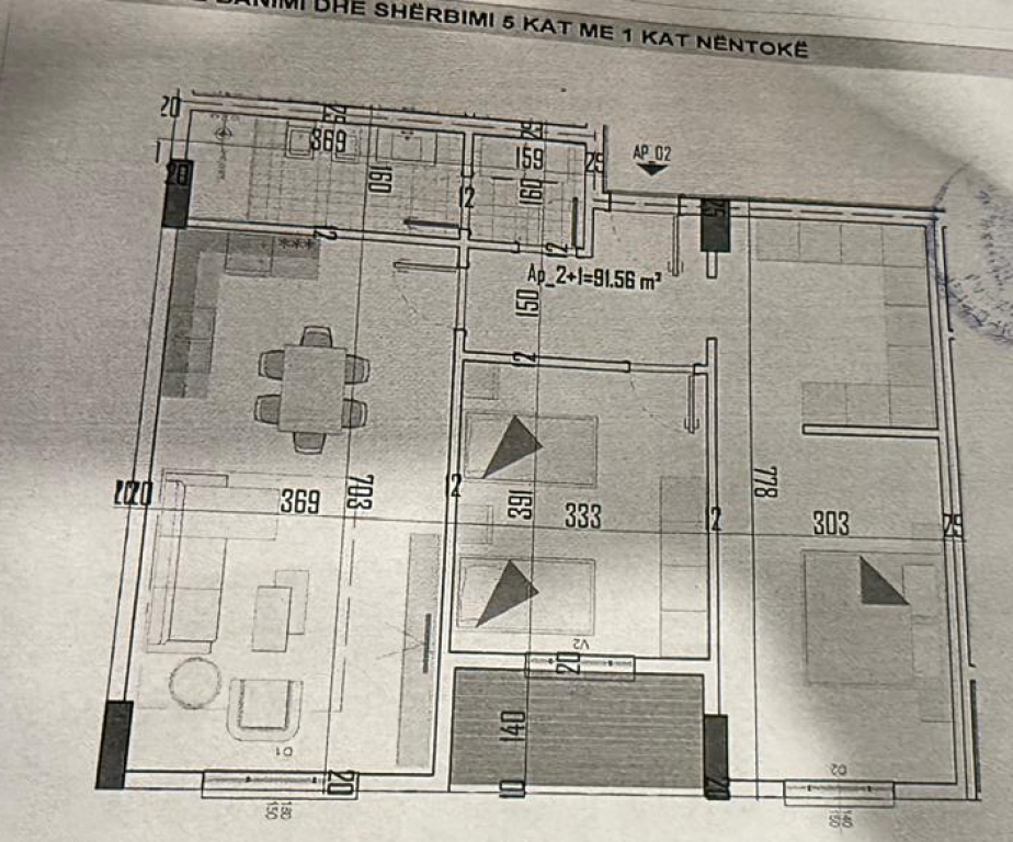 For sale, Apartment 2+1+ Storage, Kamez, Tirane . Empire71306
