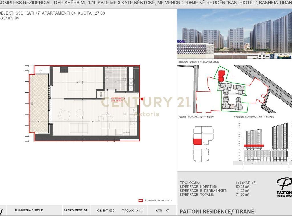 Apartment 1+1 for Sale in Pajtoni Residence