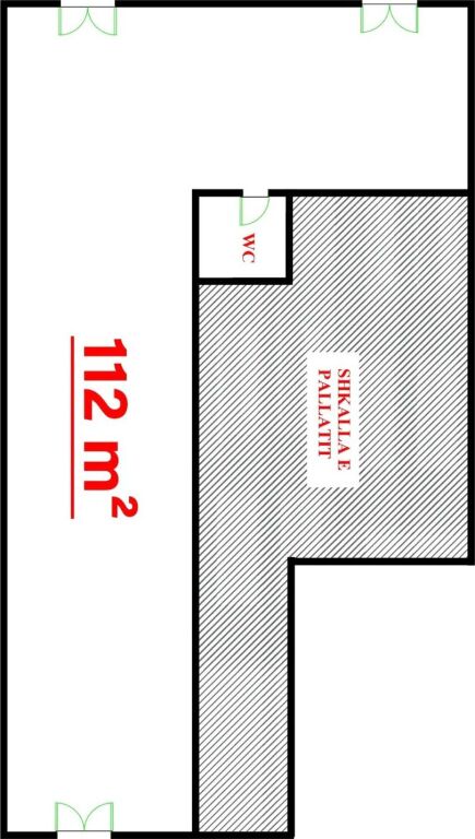 SHITET AMBIENT KOMERCIAL 112 m² NË ASTIR – PJESË E NJËSISË 545 m², ME HIPOTEKË