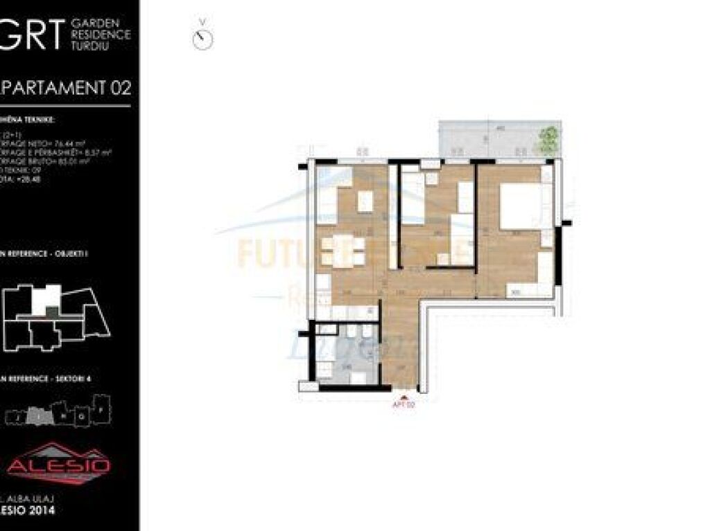 Shitet, Apartament 2+1, Garden Residence Turdiu, Tiranë.