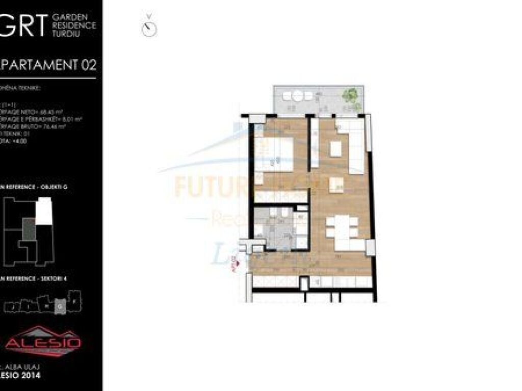 Shitet, Apartament 1+1, Garden Residence Turdiu, Tiranë.