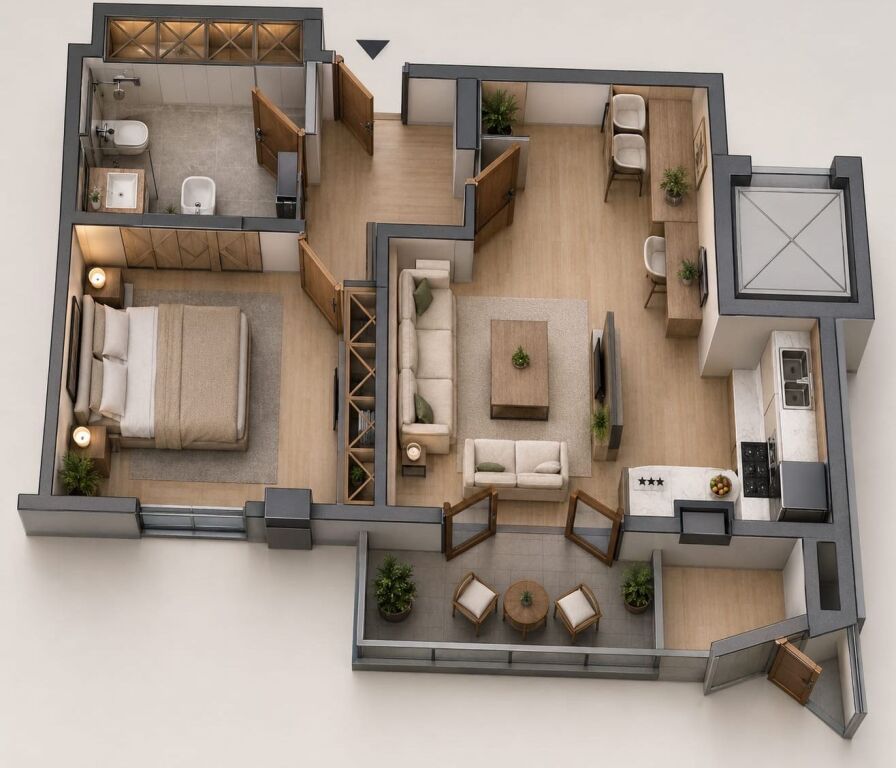Apartament ne shitje 1+1 te Air Albania