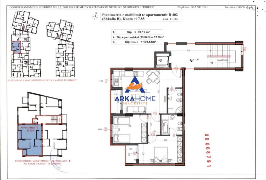 IN VENDITA APPARTAMENTO 2+1 "RRUGA E DIBRËS, KOMPLEKSI ORION" 205000 EURO