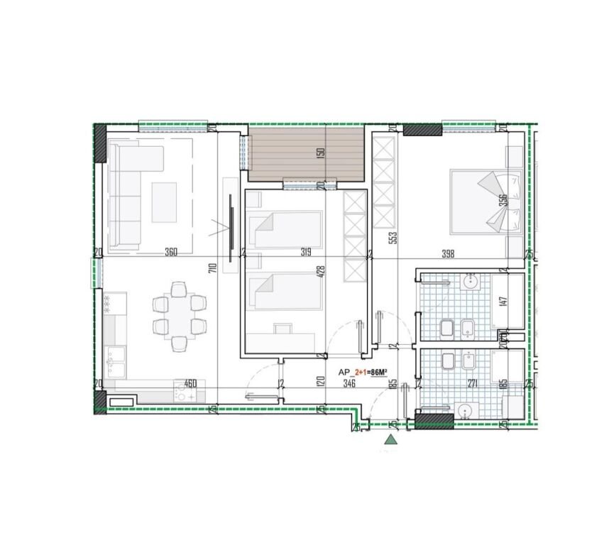 Shitet Apartament 2+1+2 Paskuqan 3 minuta nga Unaza dhe 7 minuta nga Bulevardi i Ri🚗. 116'400€