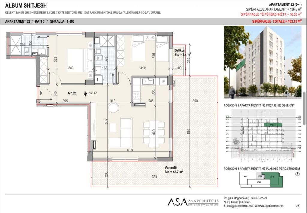 Shitet Apartament 2+1 në zonën e Spitalit, Durrës