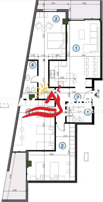 Apartment 3+1+2 for sale in the Mezeze area near Jorgji Kushi Street (ID 4131511)
